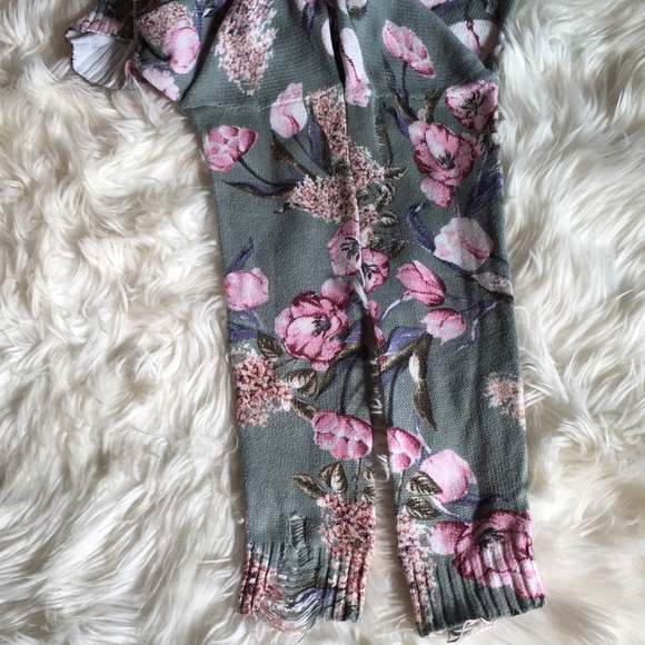 Show Me Your Mumu Cropped Varsity Sweater - in Primavera Floral Knit - Picture 11 of 16